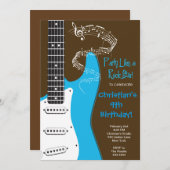 Rock Star Guitar Birthday-uitnodigingen Kaart (Voorkant / Achterkant)