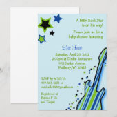 Rock Star Guitar Boy Baby Shower Invitations Kaart (Voorkant / Achterkant)