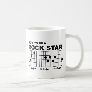 Rock Star Guitar Chord Funny Mug Humor Koffiemok