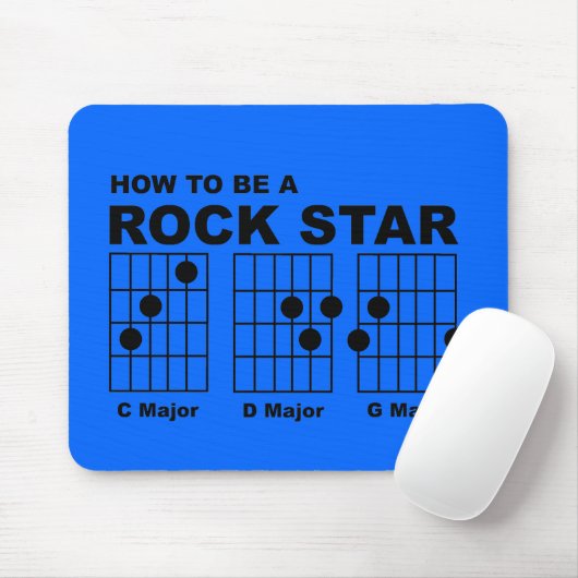 Rock Star Guitar Chords Funny Mousepad Humor Muismat (Met muis)
