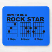 Rock Star Guitar Chords Funny Mousepad Humor Muismat (Voorkant)