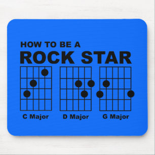 Rock Star Guitar Chords Funny Mousepad Humor Muismat