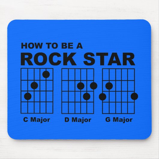 Rock Star Guitar Chords Funny Mousepad Humor Muismat (Voorkant)