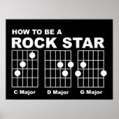 Rock Star Guitar Chords Funny Print Poster Humor (Voorkant)