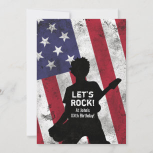 Rock Star Guitar Grunge Birthday Party Kaart