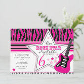 Rock Star Guitar Invitation Kaart (Staand voorkant)