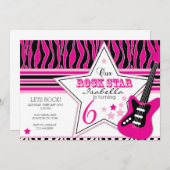 Rock Star Guitar Invitation Kaart (Voorkant / Achterkant)