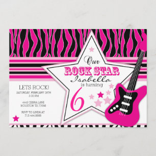 Rock Star Guitar Invitation Kaart