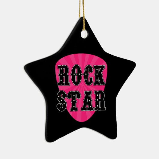 Rock Star Guitar Pick Keramisch Ornament (Rechts)