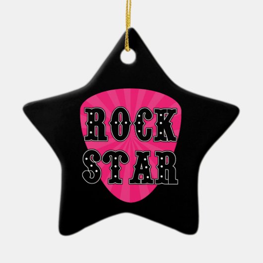Rock Star Guitar Pick Keramisch Ornament (Voorkant)