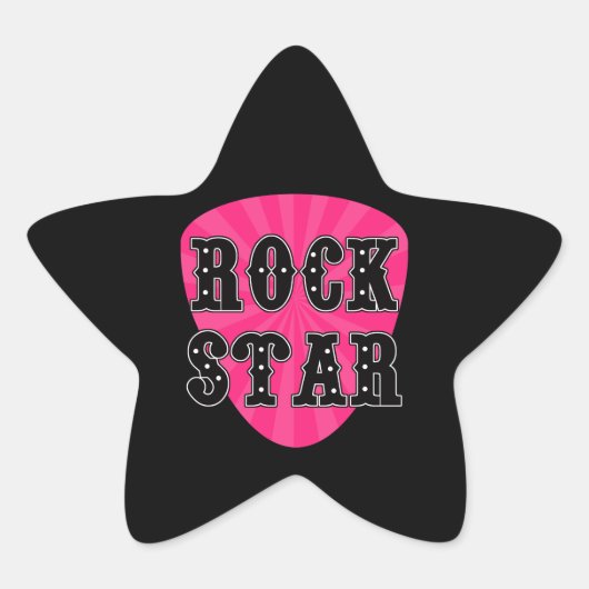 Rock Star Guitar Pick Ster Sticker (Voorkant)