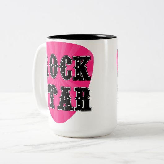 Rock Star Guitar Pick Tweekleurige Koffiemok (Voorkant links)
