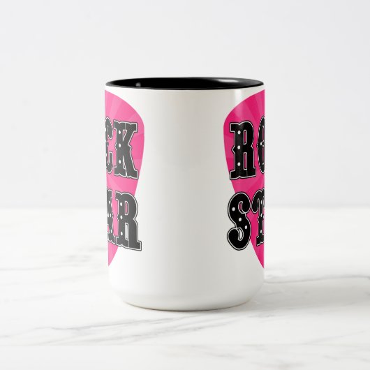 Rock Star Guitar Pick Tweekleurige Koffiemok (Center)