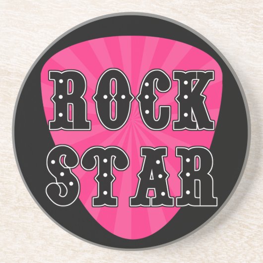 Rock Star Guitar Pick Zandsteen Onderzetter (Voorkant)