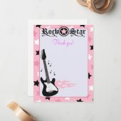 Rock Star Guitar Pink 4x5 Flat Opmerking: Notitiekaartje (Voorkant / Achterkant in situ)
