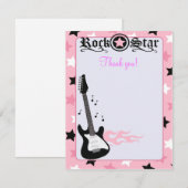 Rock Star Guitar Pink 4x5 Flat Opmerking: Notitiekaartje (Voorkant / Achterkant)