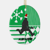 Rock Star Guitar Player Santa Hat Ornament (Rechts)