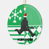 Rock Star Guitar Player Santa Hat Ornament (Links)