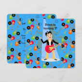 Rock star guitar player verjaardagsfeestje kaart (Voorkant / Achterkant)