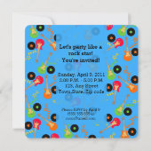 Rock star guitar player verjaardagsfeestje kaart (Achterkant)