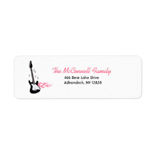 ROCK STAR GUITAR PRINTABLE ADRESETIKETTEN ETIKET