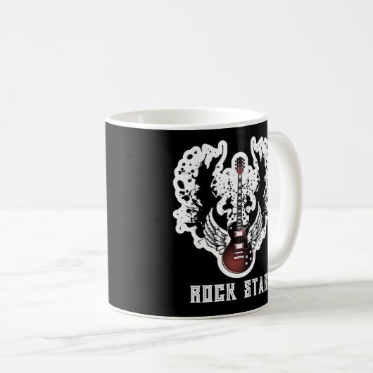 Rock Star Guitar Rock and Roll Tattoo Music Mug Koffiemok (Voorkant rechts)