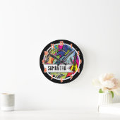 Rock Star Guitar Rocker Band Personalized Clock Ronde Klok (Huis)