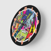 Rock Star Guitar Rocker Music Personalized Clock Ronde Klok (Hoek)