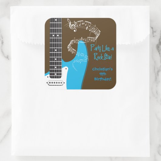 Rock Star guitar verjaardagsfeest stickers (Tas)