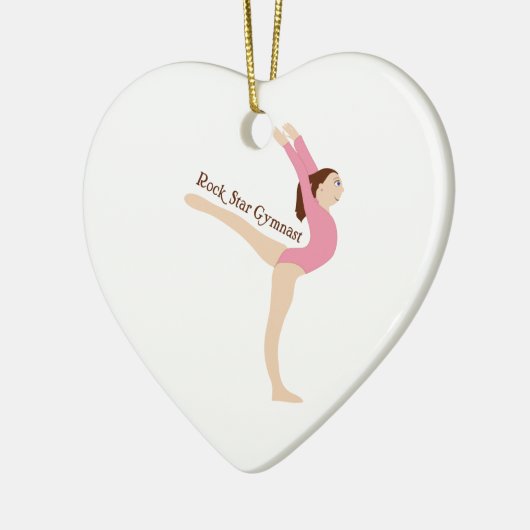 Rock Star Gymnast Keramisch Ornament (Links)