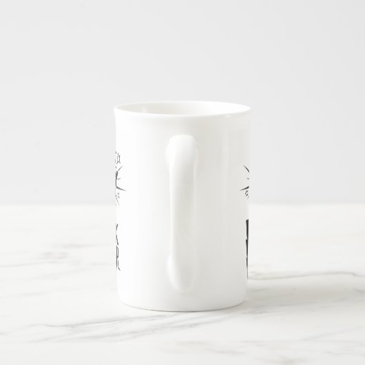 Rock Star Hand Symbol Porselein Kop (Achterkant)