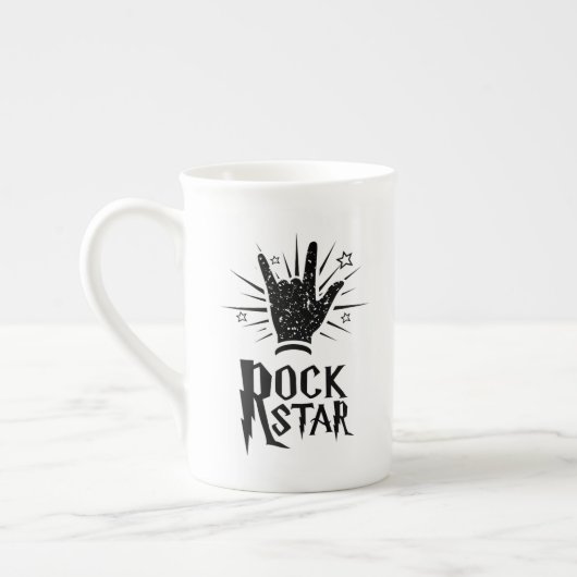 Rock Star Hand Symbol Porselein Kop (Links)