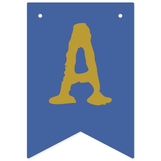 Rock Star Happy Birthday Banner Blue Gold (Tweede vlag)