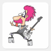 Rock Star Imitator Rocker Square Sticker (Voorkant)