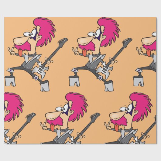 Rock Star Imitator Rocker Wrapping Paper Cadeaupapier (Vlak)