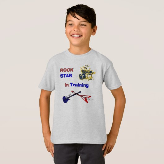 Rock Star in training T-shirt (Voorkant volledig)
