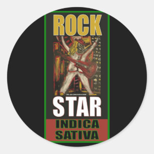 ROCK STAR INDICA SATIVA RONDE STICKER