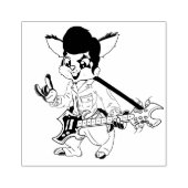 Rock Star Konijn | Pasen Vakantie Rubberstempel (Afrduk)