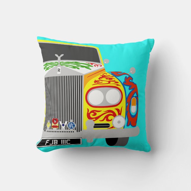 Rock star Lennon's psychedelic limousine car Kussen (Voorkant)
