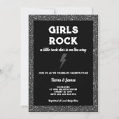 Rock Star Meisje Baby shower Black Rock and Roll Kaart (Voorkant)