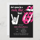 ROCK STAR Meisjes Baby Shower Roze Moderne Muziek Kaart (Voorkant)