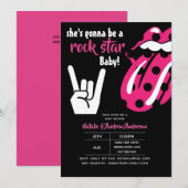 ROCK STAR Meisjes Baby Shower Roze Moderne Muziek Kaart (Voorkant / Achterkant)