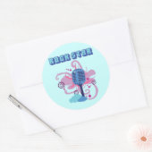 Rock Star Microphone Ronde Sticker (Envelop)