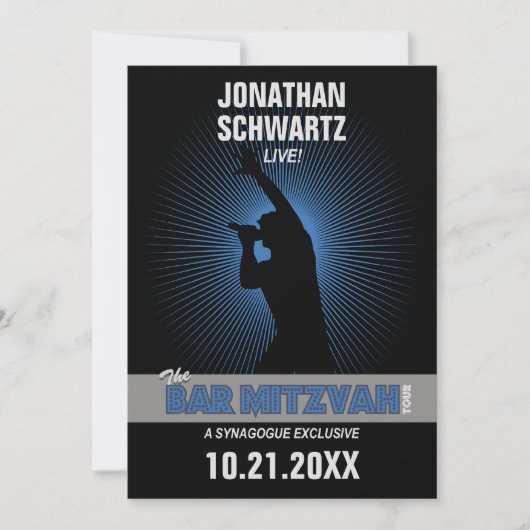 Rock Star Mitzvah in Black Silver Blue Kaart (Voorkant)