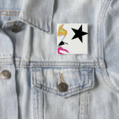 Rock Star Mod Pin Vierkante Button 5,1 Cm (In situ)