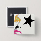 Rock Star Mod Pin Vierkante Button 5,1 Cm (Voorkant /achterkant)