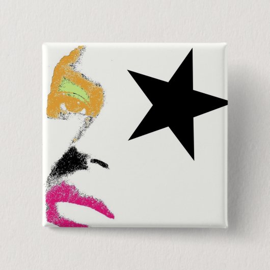 Rock Star Mod Pin Vierkante Button 5,1 Cm (Voorkant)