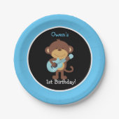Rock Star Monkey-Bord / aangepaste kleuren! Papieren Bordje (Voorkant)