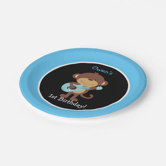 Rock Star Monkey-Bord / aangepaste kleuren! Papieren Bordje (Gekanteld)