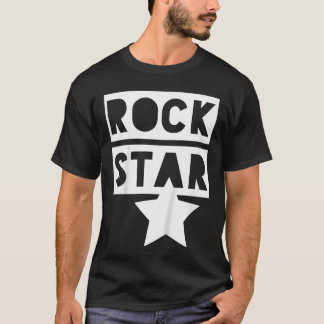 Rock Star Monochroom voor Rock n Roll Jongens Meis T-shirt